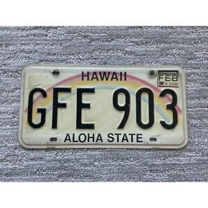 Vintage 2007 Hawaii Rainbow License Plate Aloha State Original Paint Authentic
